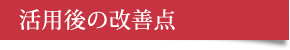 活用後の改善点